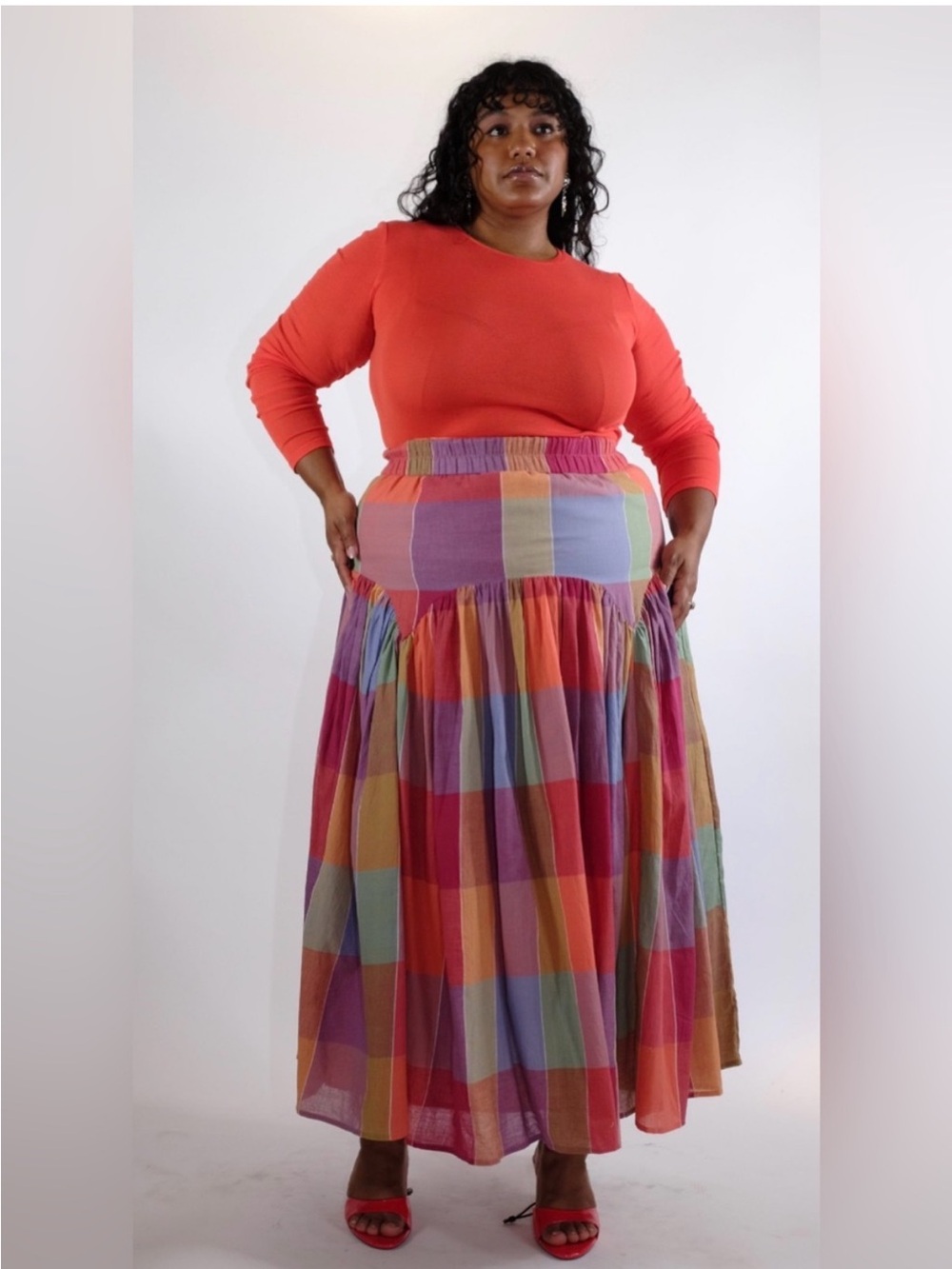 Rujuta Sheth Leila Skirt Picnic Chex NWT